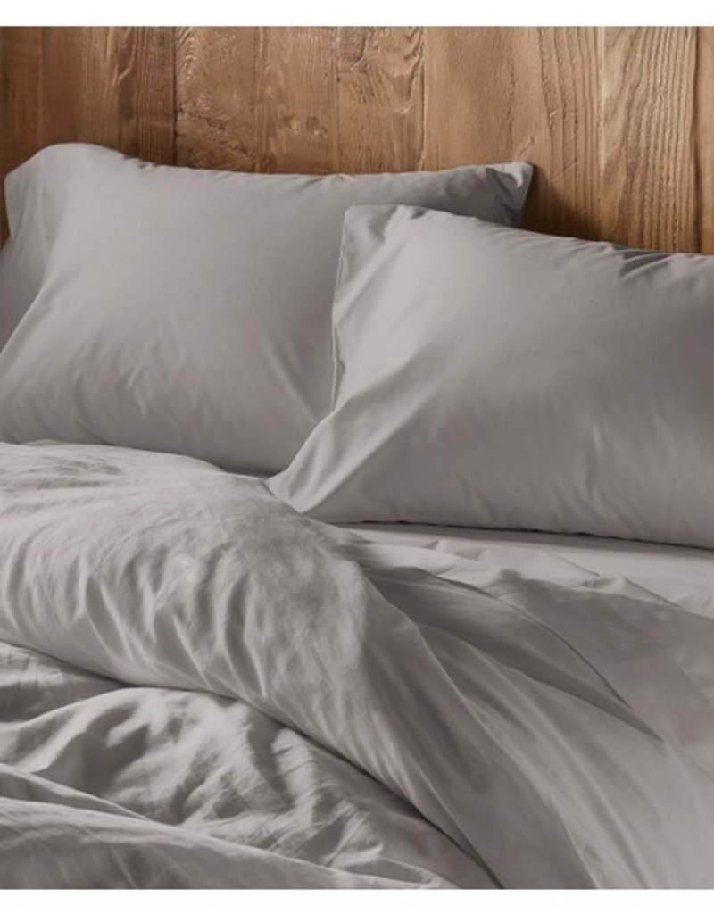 Pale Gray Sateen Duvet Cover Queen Eco Carmel