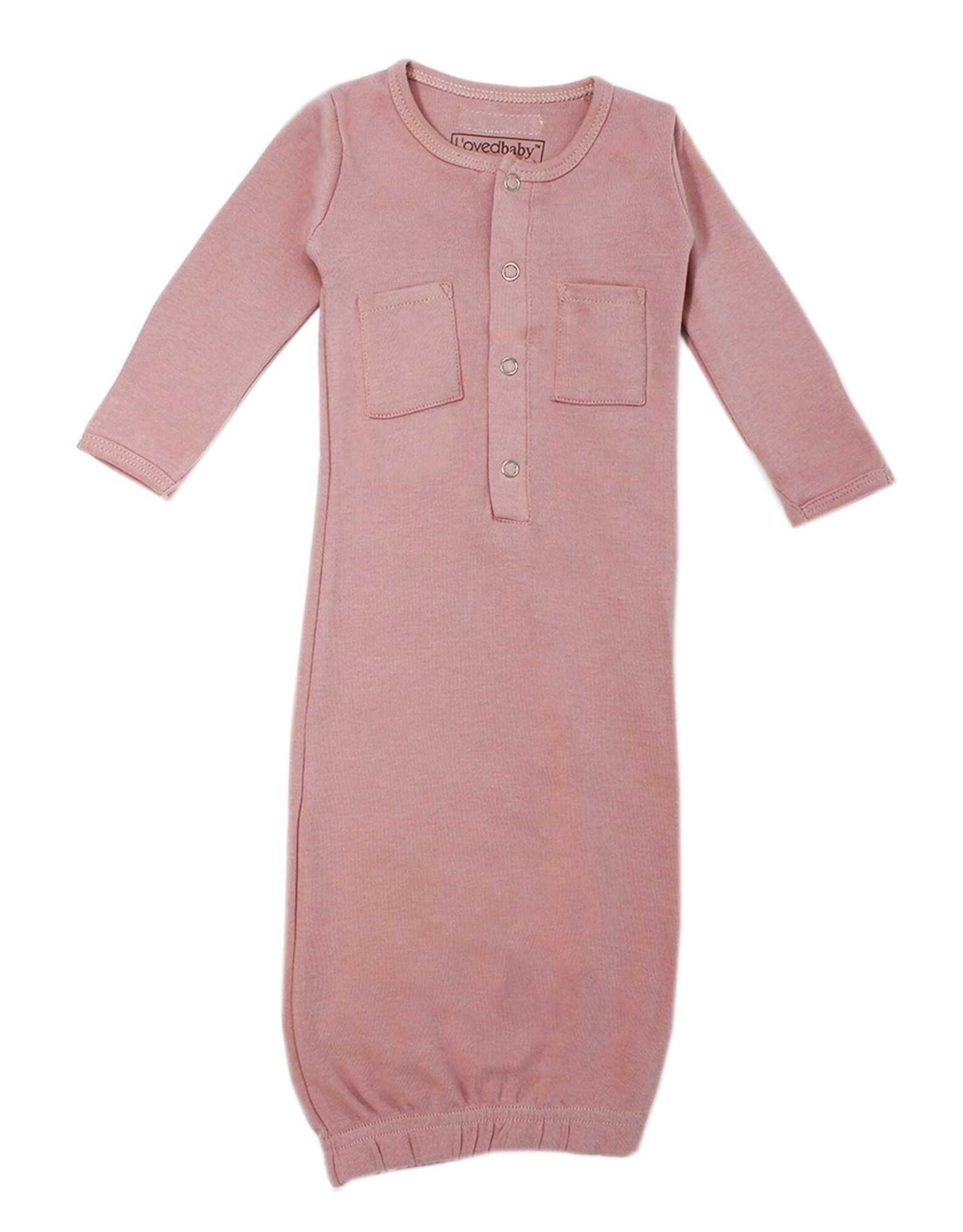 L'oved Baby Organic Cotton Baby Gown-Mauve