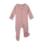 L'oved Baby Organic Zipper Footie- Mauve