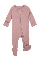 L'oved Baby Organic Zipper Footie- Mauve