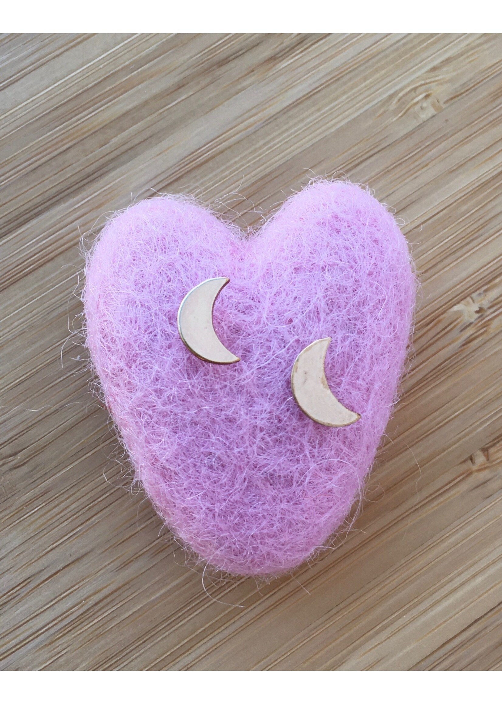 Little Moon Stud Earrings Gold