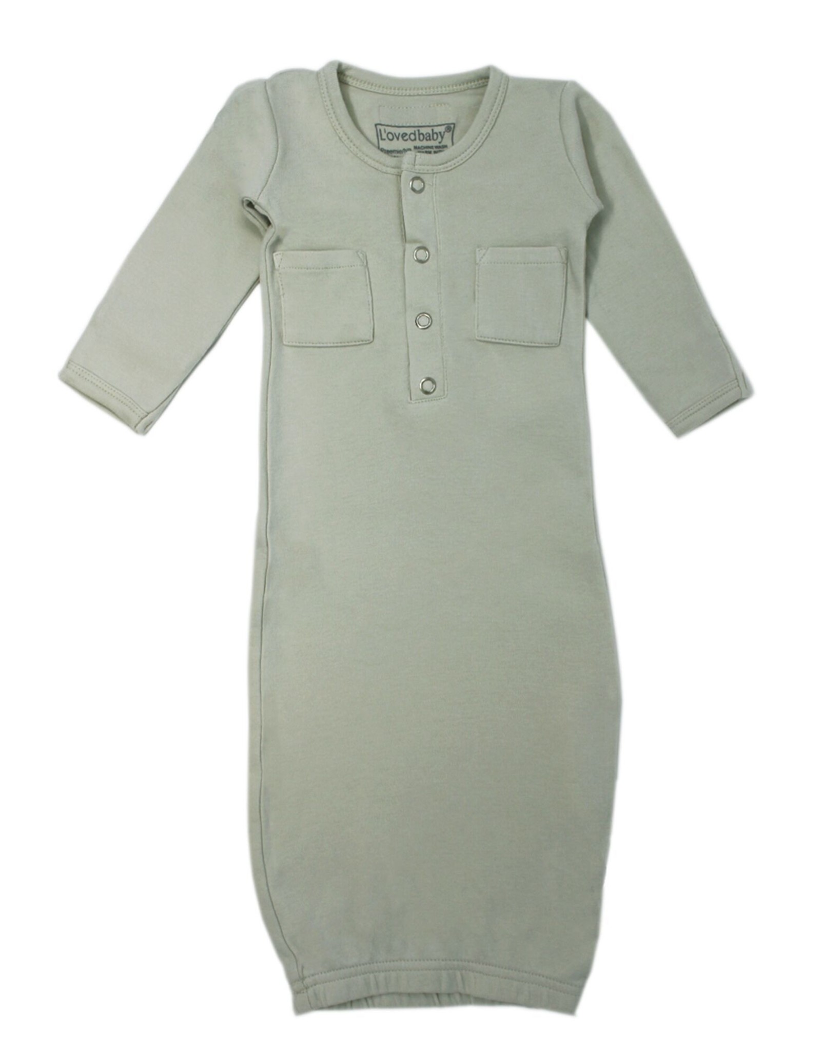 L'oved Baby Organic Cotton Baby Gown- Seafoam