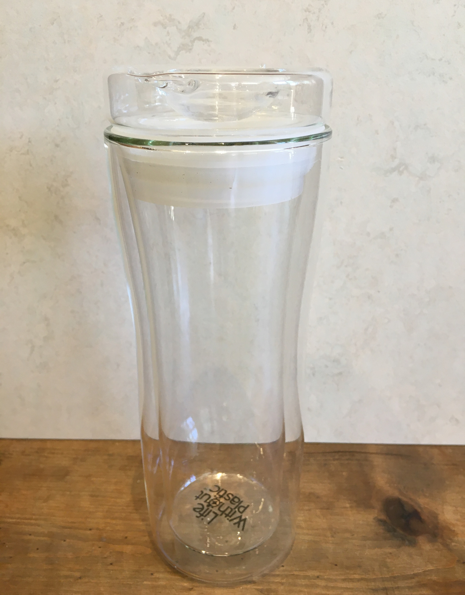 Double Wall Reusable Glass Travel Mug - 375 ml / 13 oz