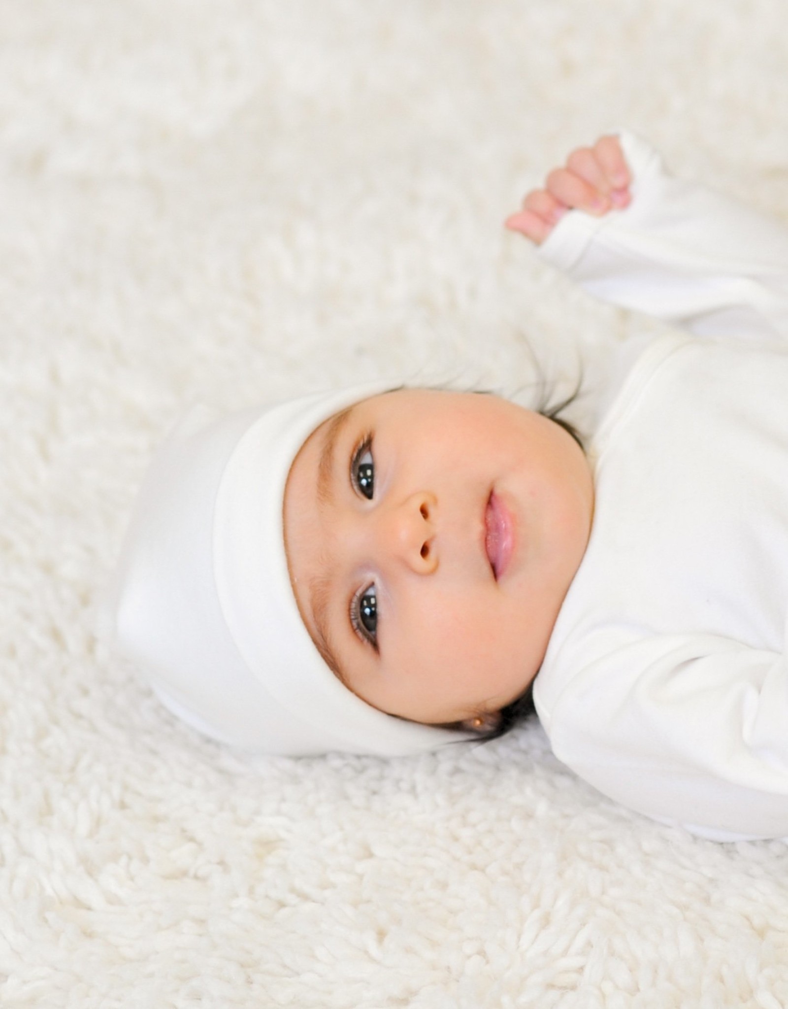 Beanie Cap White Newborn