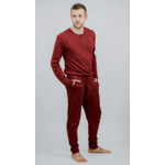L'oved Baby Men's Thermal Pajama Set Crimson - Extra Small