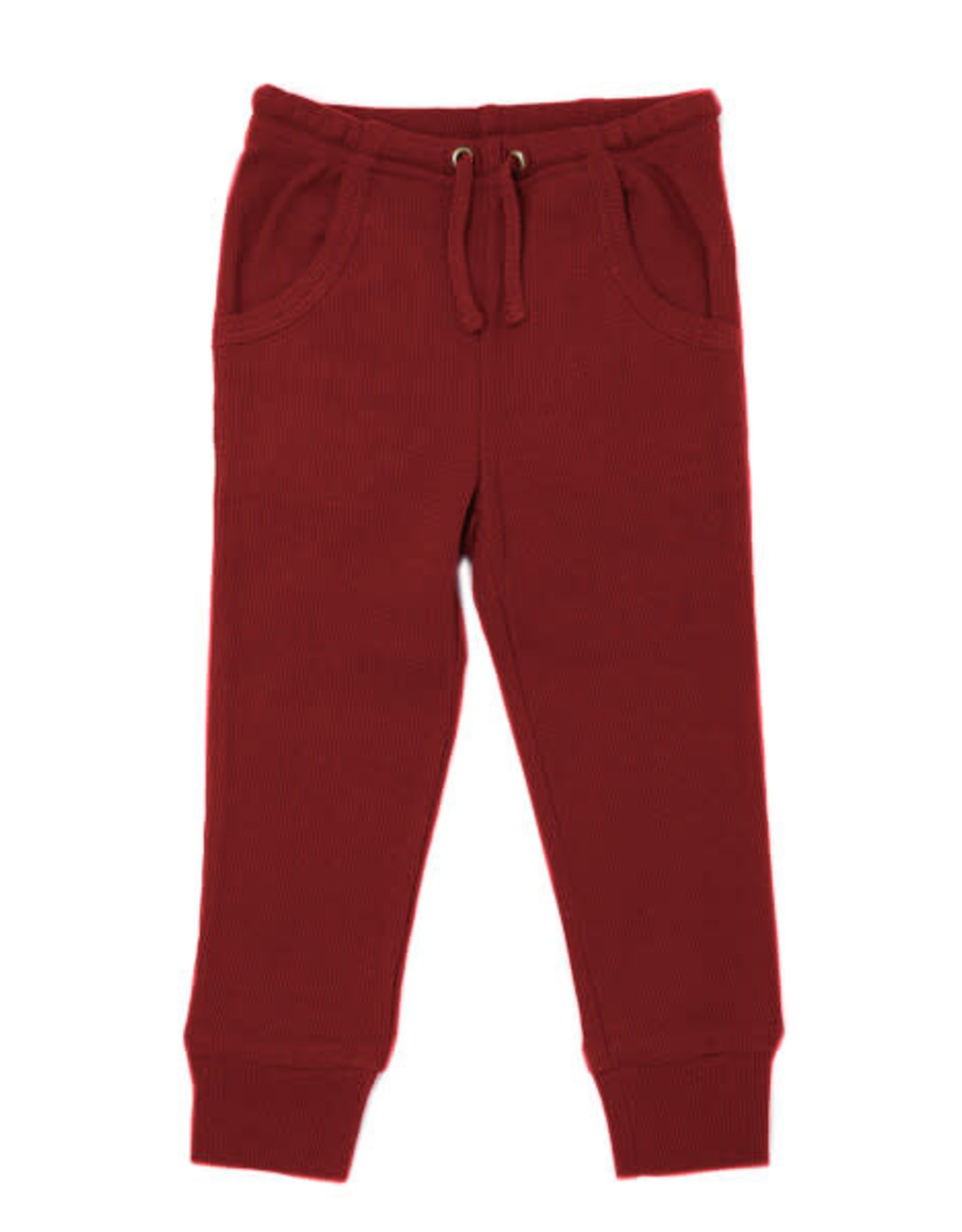 L'oved Baby Kids Long Sleeve Thermal Pajama Set Crimson