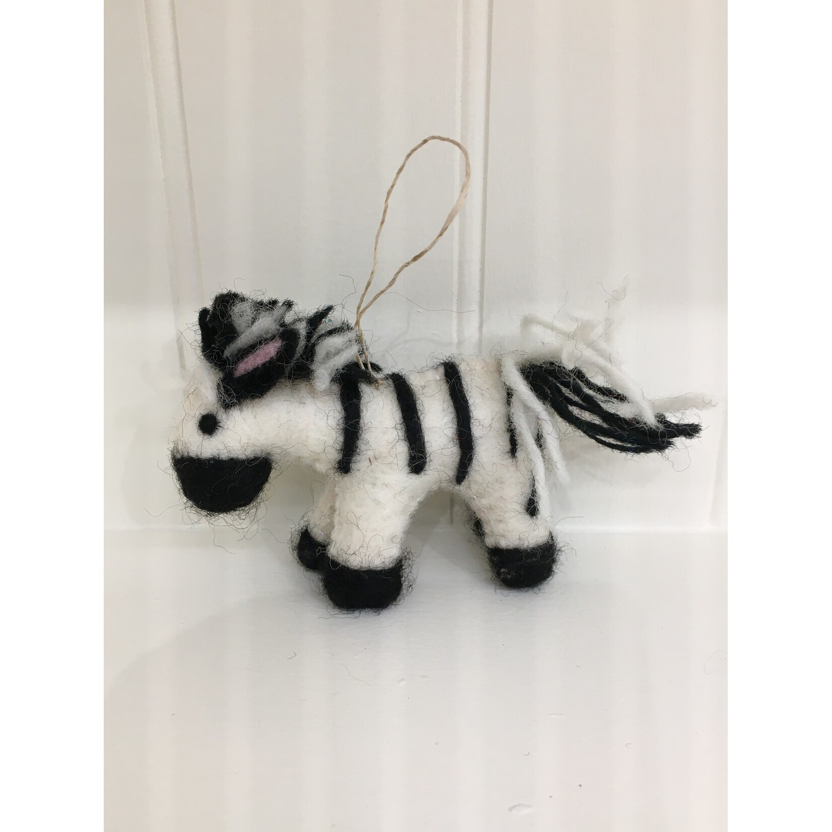 The Winding Road Wool Zebra Ornament