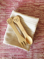 Kids Fork & Spoon Set Engraved with Animals