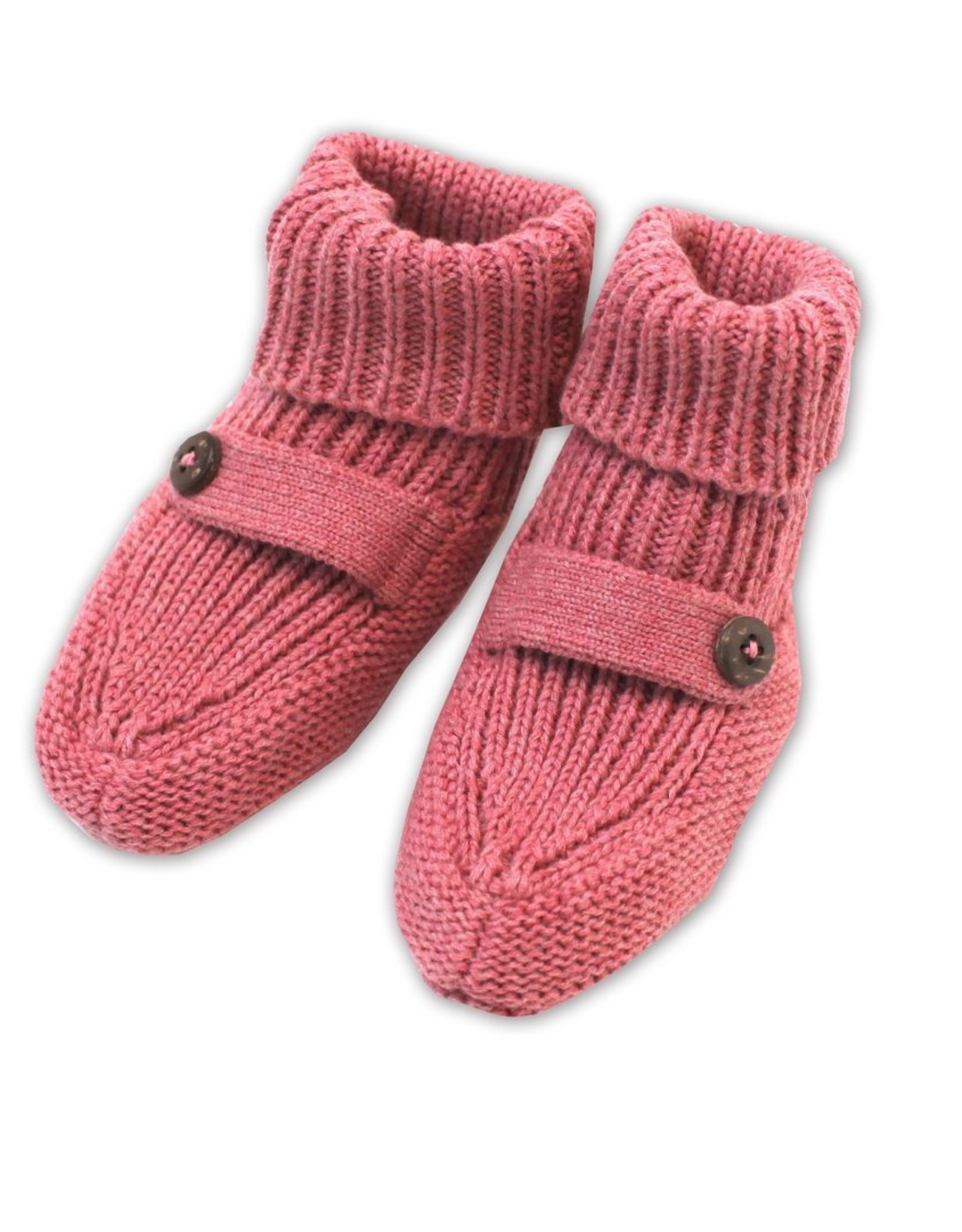 Viverano Heather Knit Baby Booties Rose