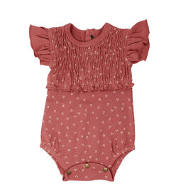 L'oved Baby Smocked Short Sleeve Body Suit Sienna Dots