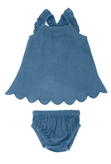 L'oved Baby Muslin Tunic Top & Bloomer Set Pacific