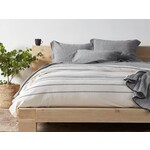 Rippled Stripe Duvet Cover Ivory with Black