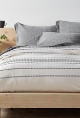 Rippled Stripe Duvet Cover Ivory with Black