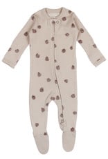 L'oved Baby Oatmeal Zippered Footie with Pinecone Print