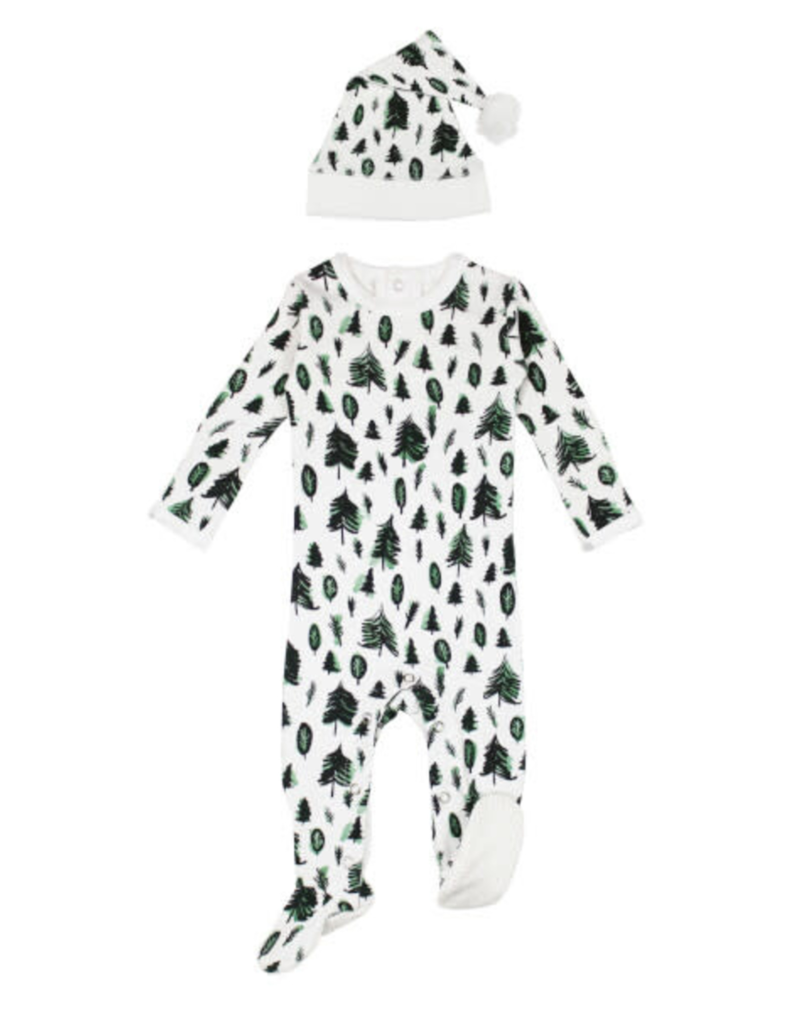 L'oved Baby Oh Christmas Tree Footie & Cap Baby Set