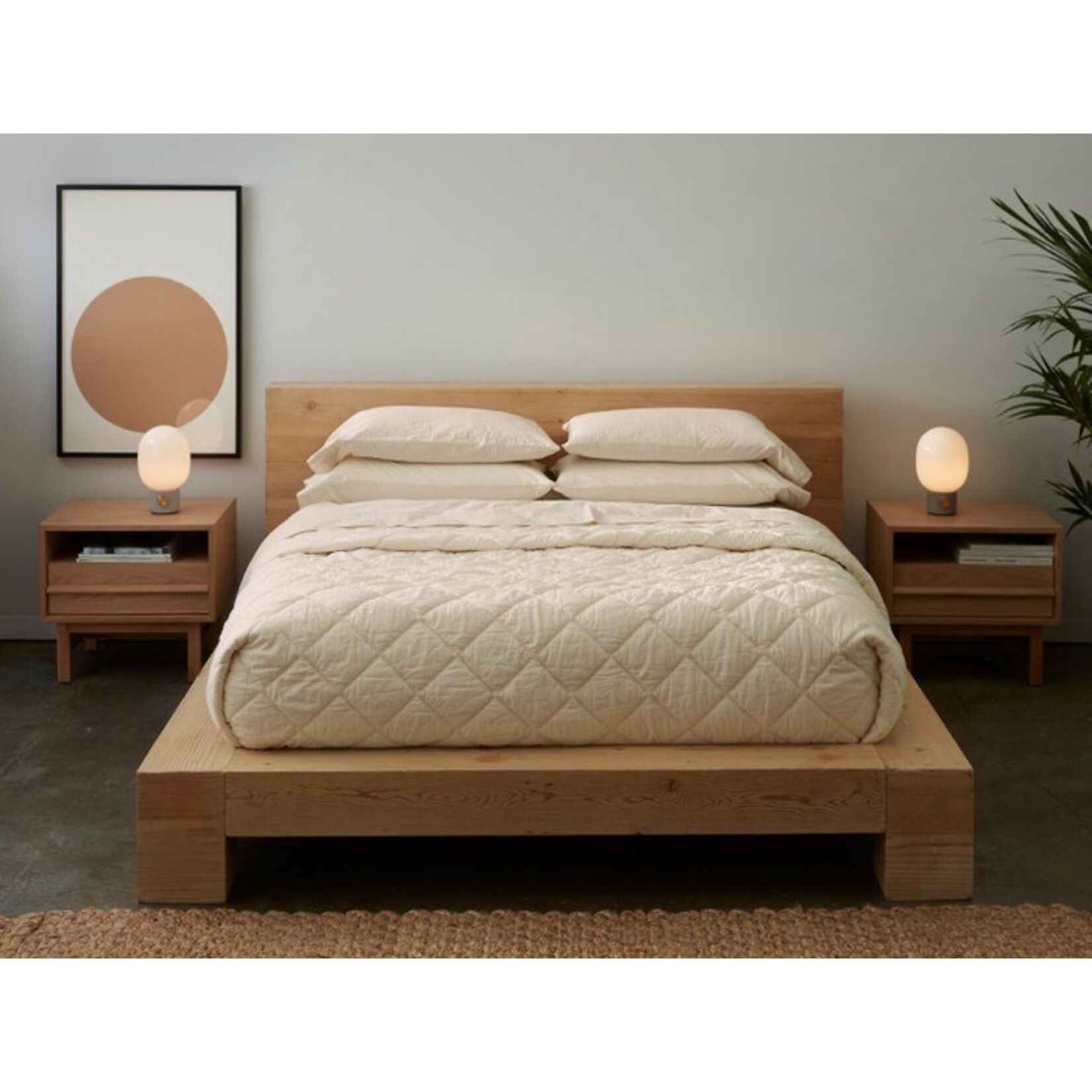 Diamond Stitched Organic Cotton Comforter Undyed