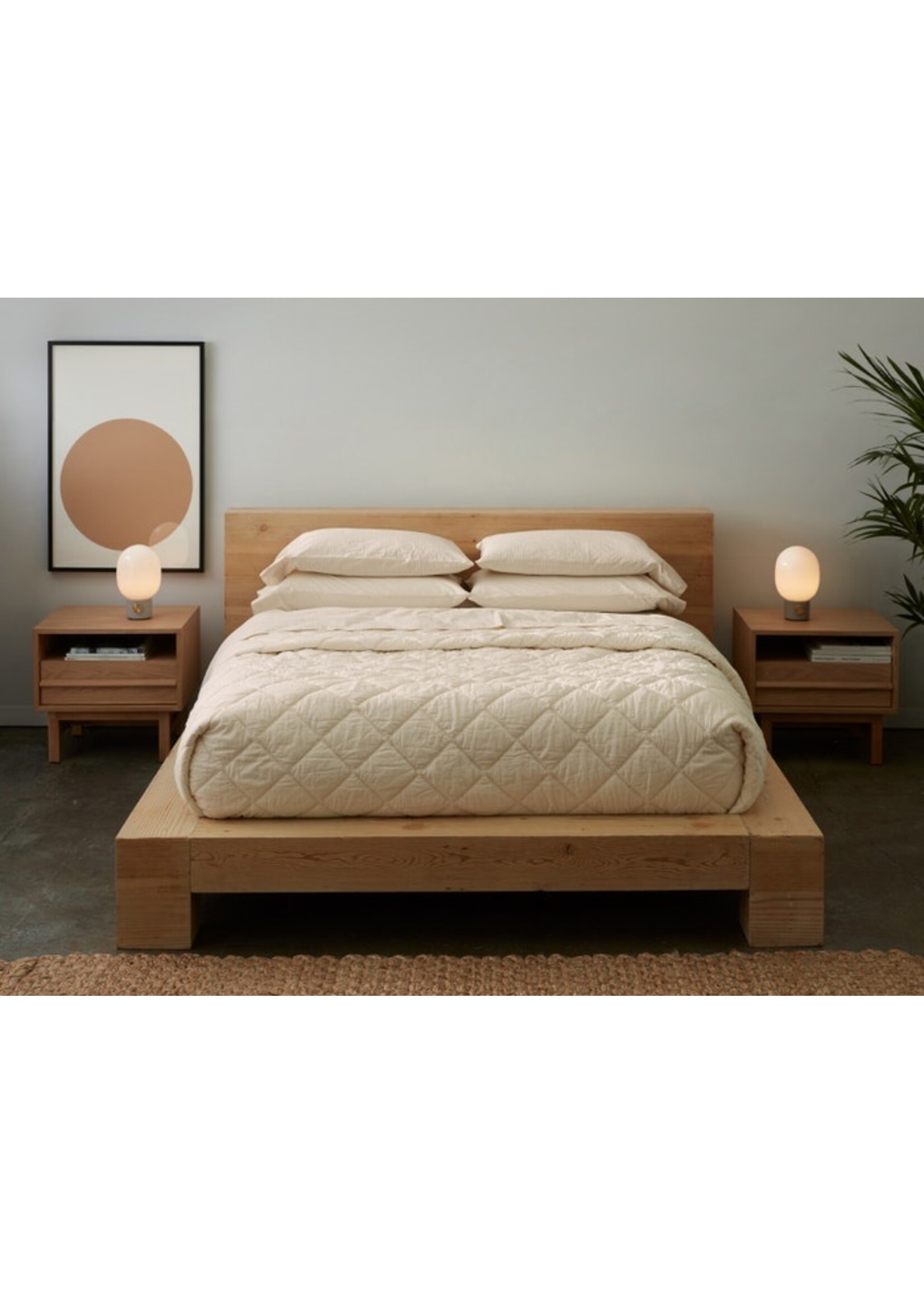 Diamond Stitched Organic Cotton Comforter Undyed