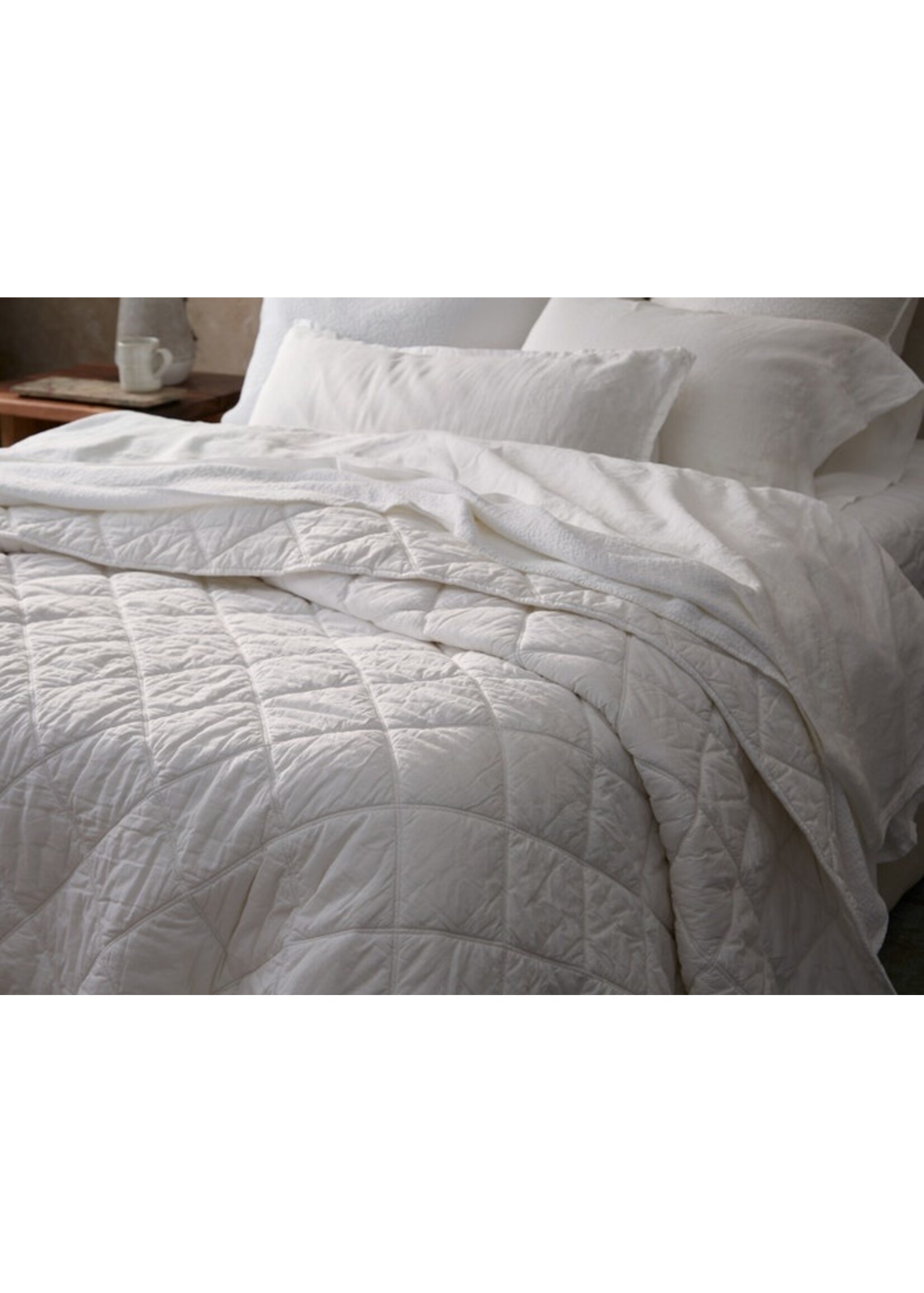 Diamond Stitched Organic Cotton Comforter White