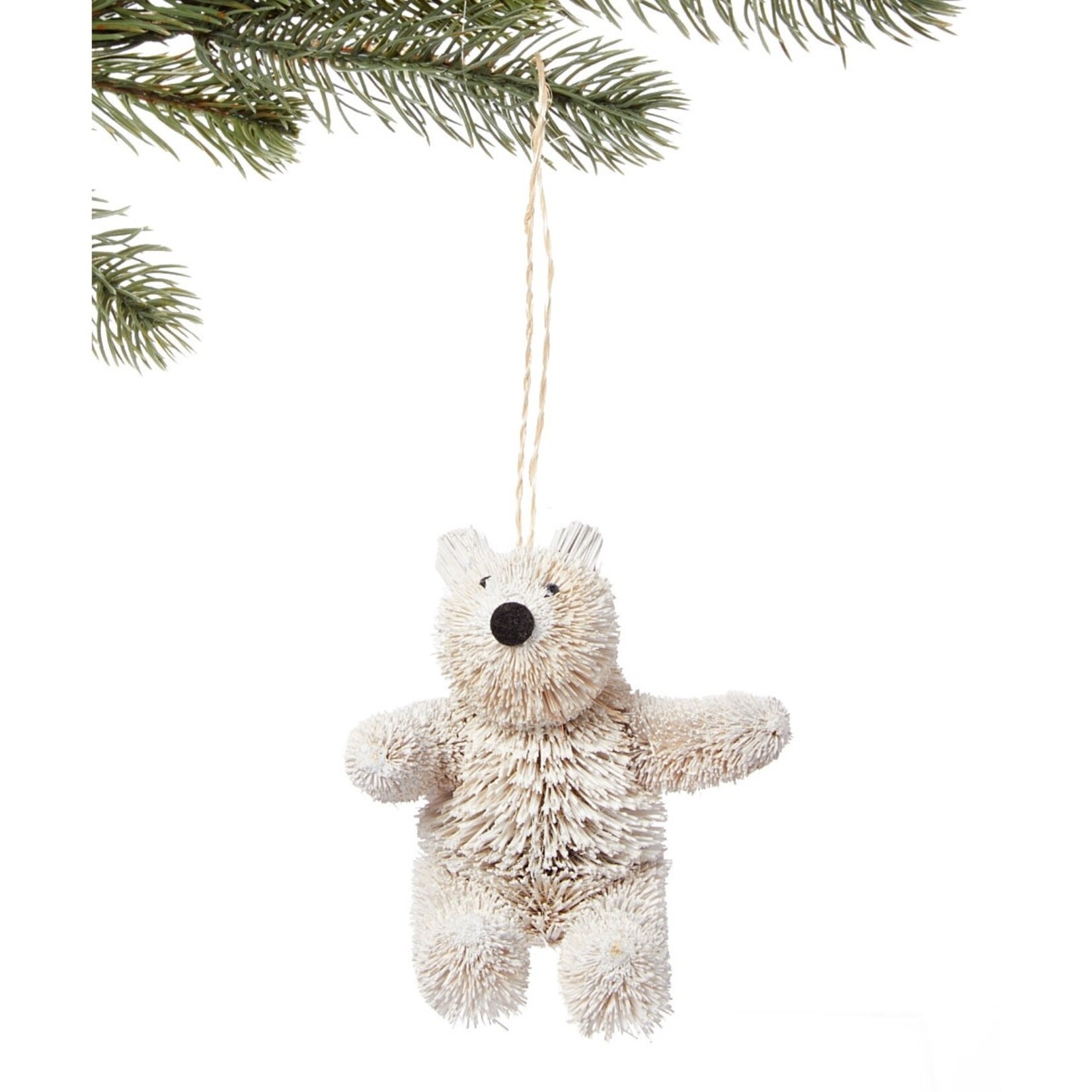 Silk Road Bazaar Bottle Brush Polar Bear Ornament