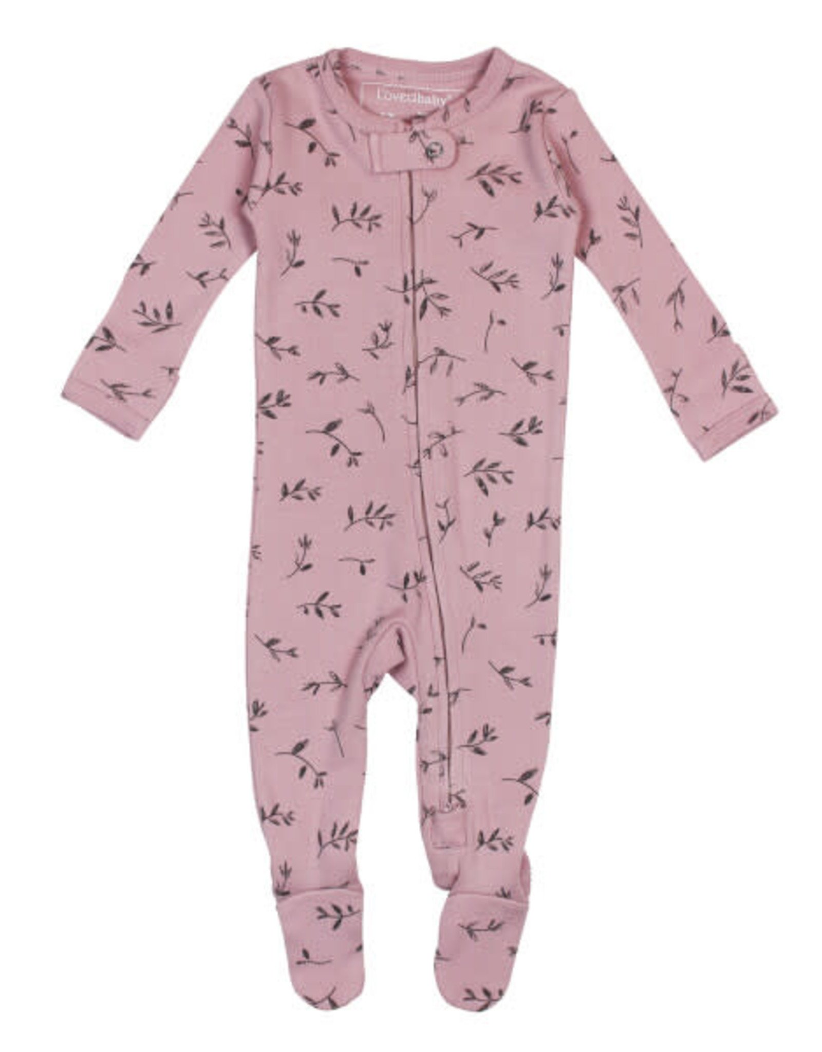 L'oved Baby Zipper Footie Blossom Flower