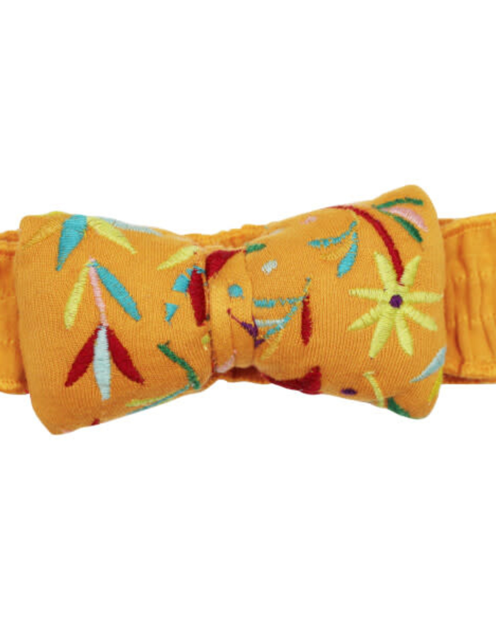 L'oved Baby Embroidered Bowtie Headband Tangerine Floral