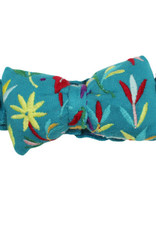 L'oved Baby Embroidered Bowtie Headband Teal Floral