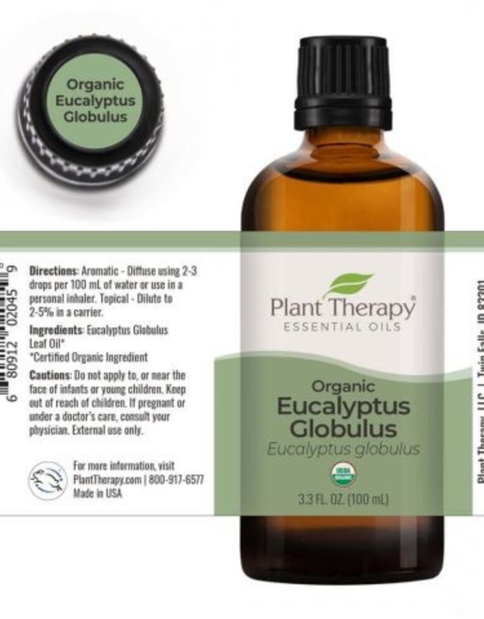 Plant Therapy Organic Eucalyptus Essential Oil 100ml