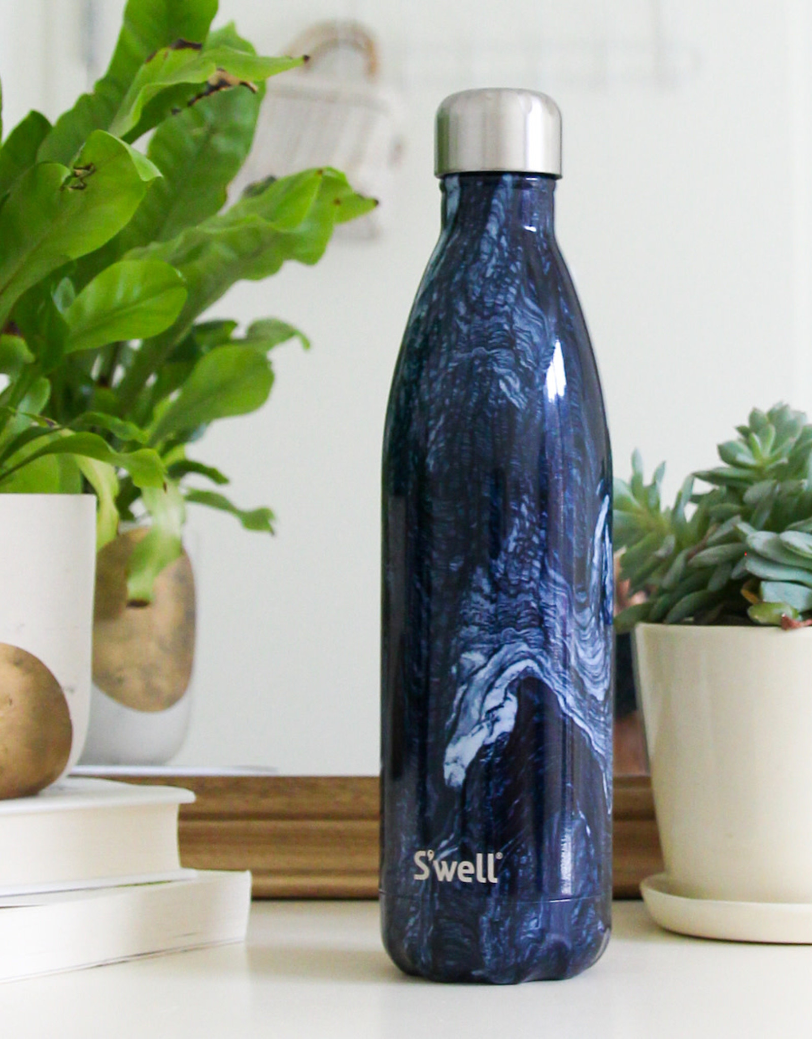 Stainless Steel Water Bottle 17oz - Azurite Marble