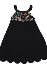 L'oved Baby Kids' Embroidered Twirl Dress Black Floral