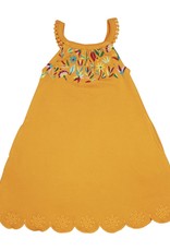 L'oved Baby Kids' Embroidered Twirl Dress Tangerine Floral