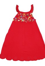 L'oved Baby Baby Embroidered Twirl Dress Chili Pepper Red Floral
