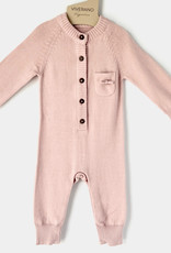 Viverano Knit Button Coverall  - Mauve Pink