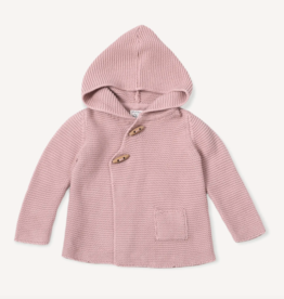 Viverano Hooded Knit Button Jacket - Mauve Pink