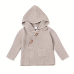 Viverano Hooded Knit Button Jacket - Oatmeal