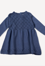Viverano Pointelle Knit Dress - Dusty Blue
