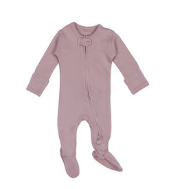 L'oved Baby Organic Zipper Footie- Lavender