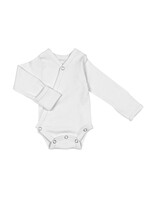 L'oved Baby Long Sleeve Kimono Bodysuit -White