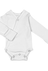 L'oved Baby Long Sleeve Kimono Bodysuit -White