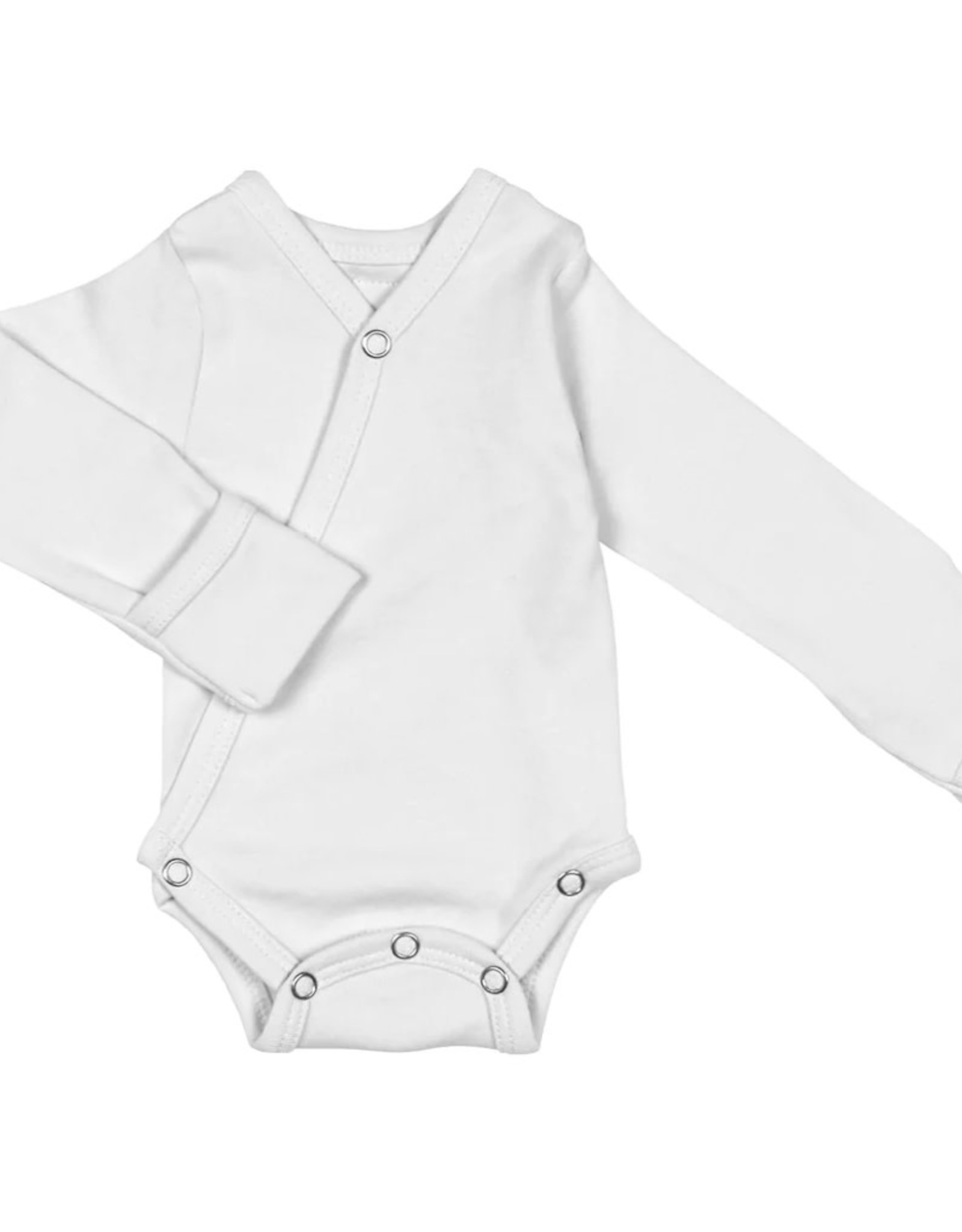 L'oved Baby Long Sleeve Kimono Bodysuit -White