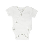 L'oved Baby Short Sleeve Kimono Bodysuit -White