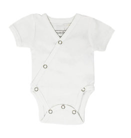 L'oved Baby Short Sleeve Kimono Bodysuit -White