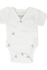 L'oved Baby Short Sleeve Kimono Bodysuit -White