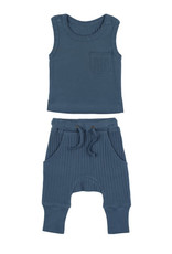 L'oved Baby Ribbed Tank & Jogger Set - Dolphin
