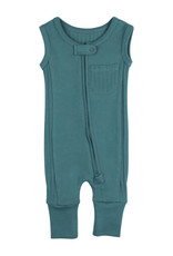 L'oved Baby Ribbed Sleeveless Zipped Romper - Oasis