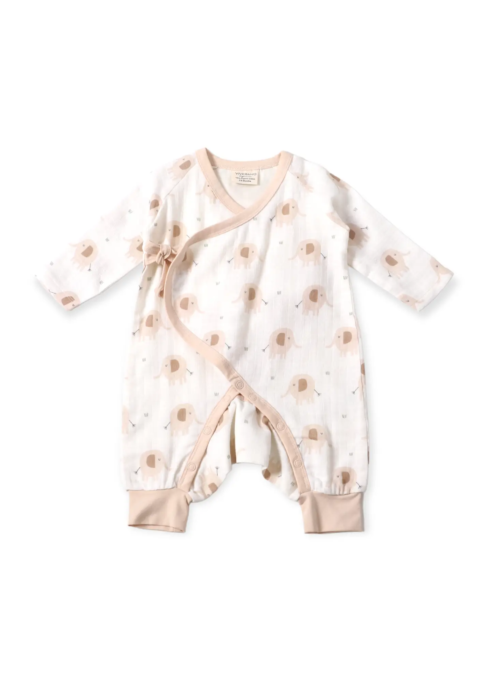 Viverano Elephant Kimono Baby Jumpsuit Romper