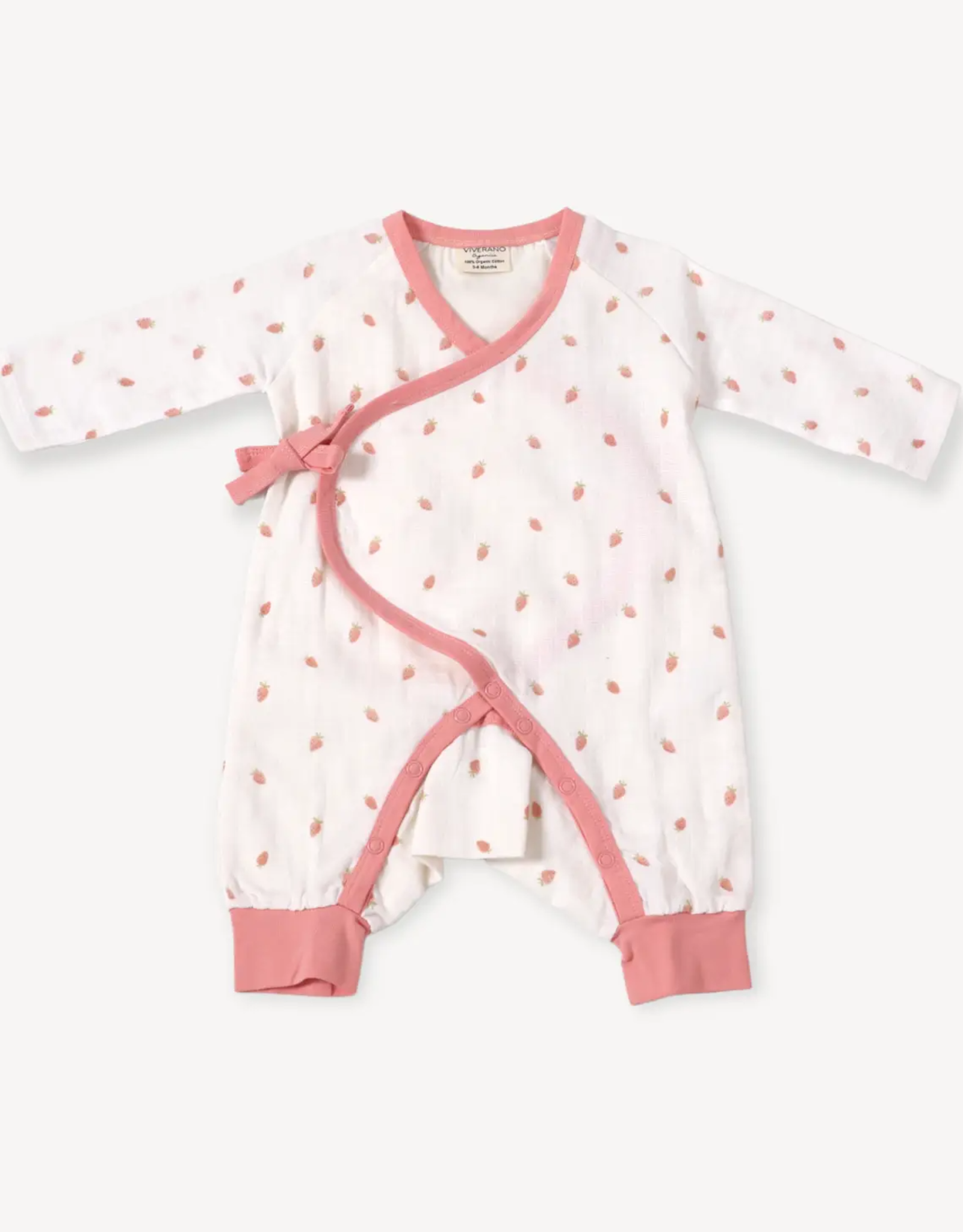 Viverano Strawberry Kimono Baby Jumpsuit