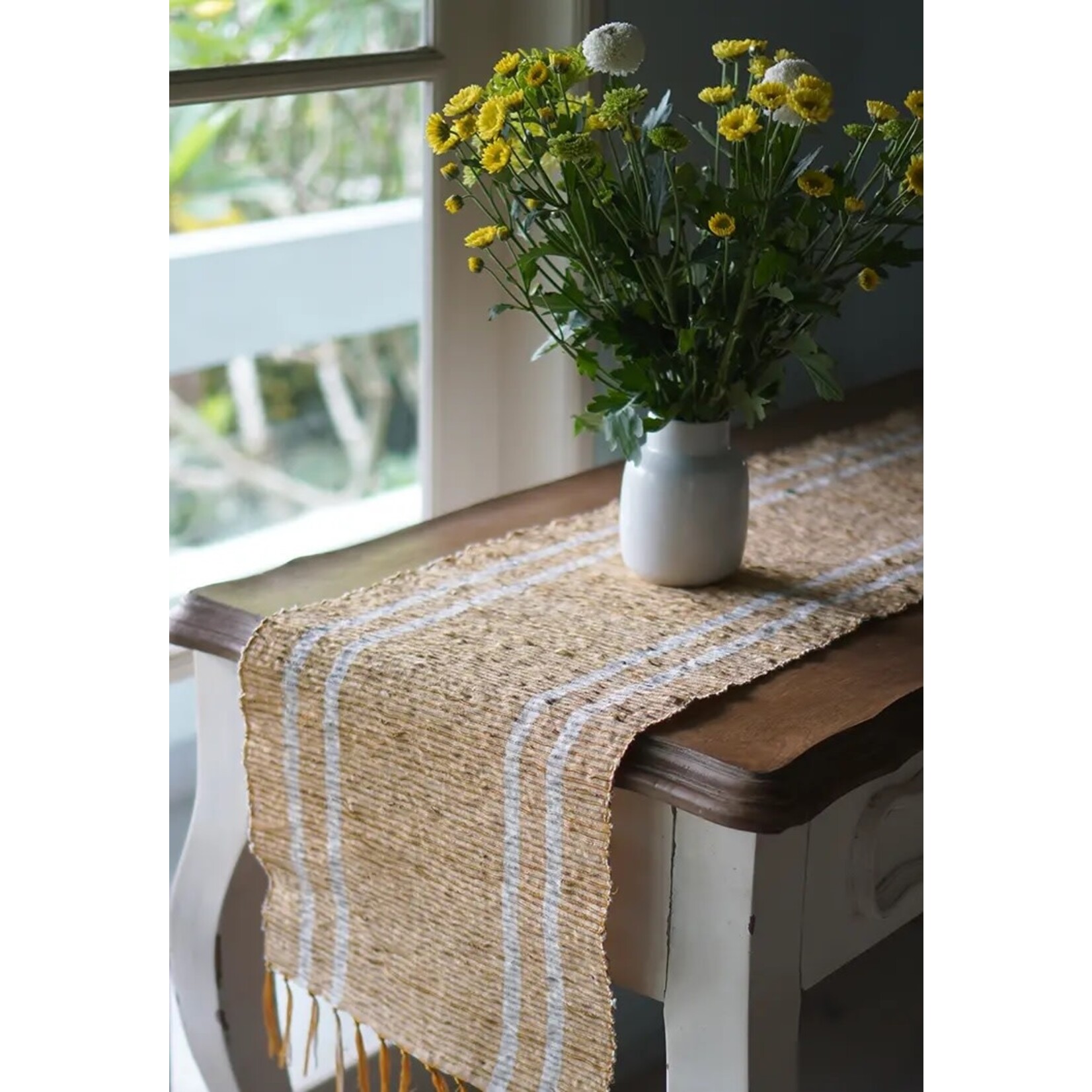 Vetiver Table Runner - Turmeric Stripe
