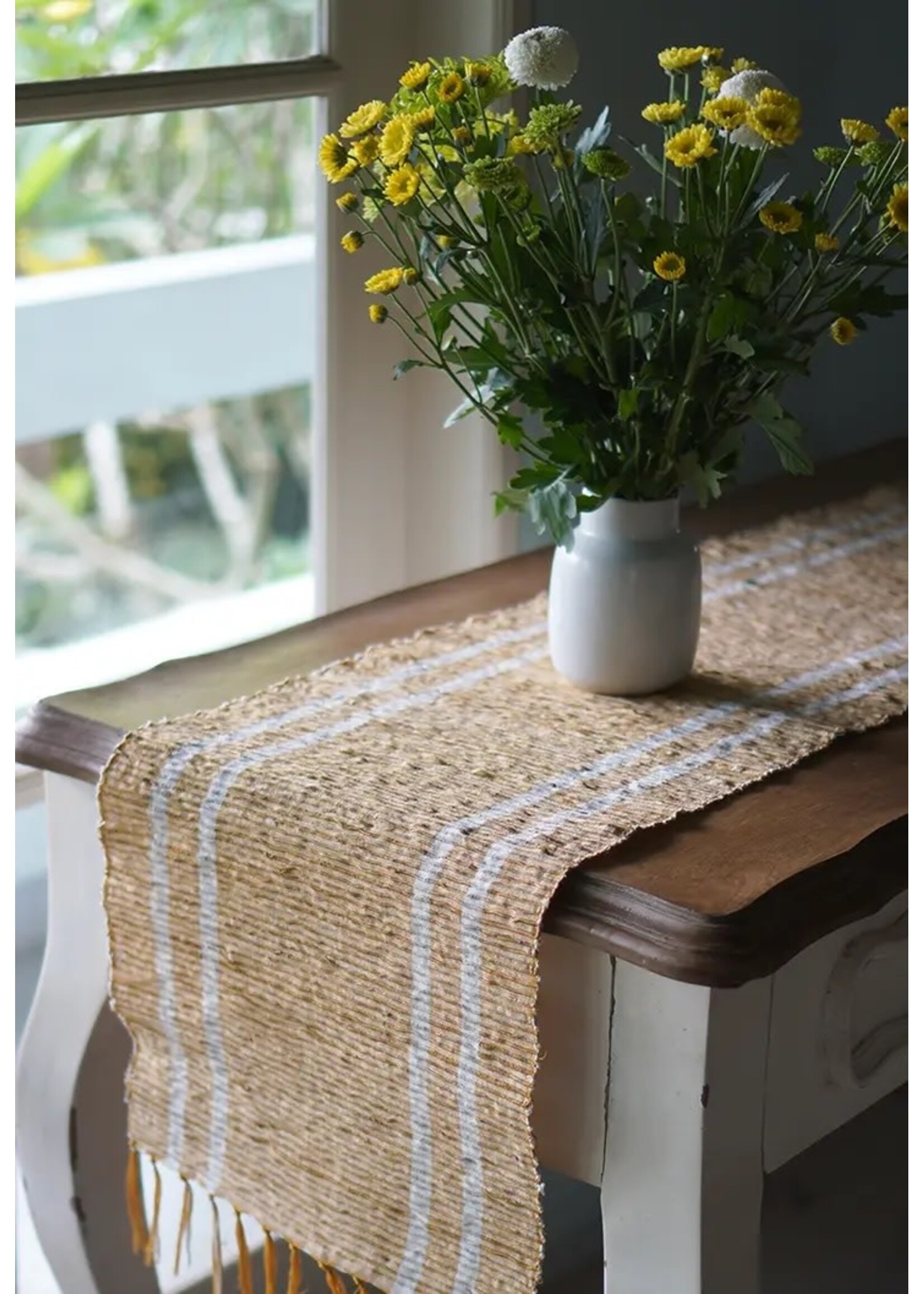 Vetiver Table Runner - Turmeric Stripe