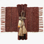 Vetiver Placemat Set of 6 - Brick Stripe