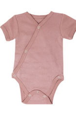 L'oved Baby Short Sleeve Kimono Bodysuit - Mauve Preemie/Newborn